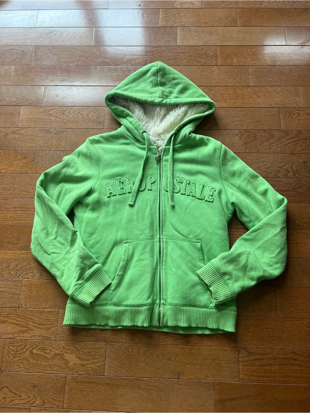 💚Vintage Aeropostale Green Fur Hoodie💚